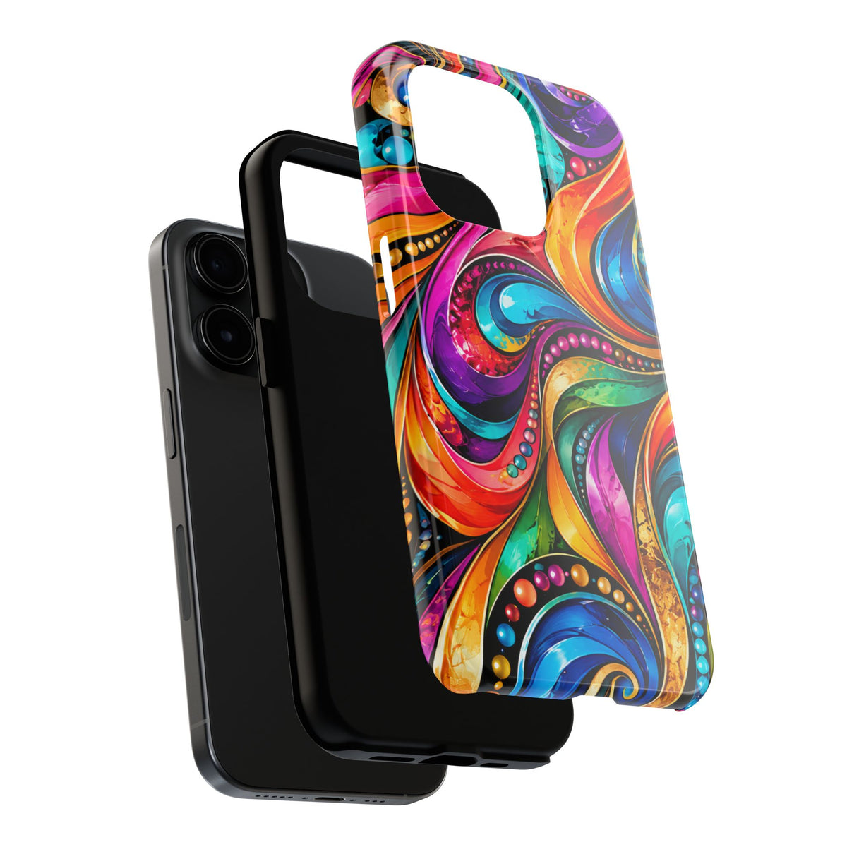 Colorful Swirl Tough Phone Case — Vibrant Abstract Protective Cover