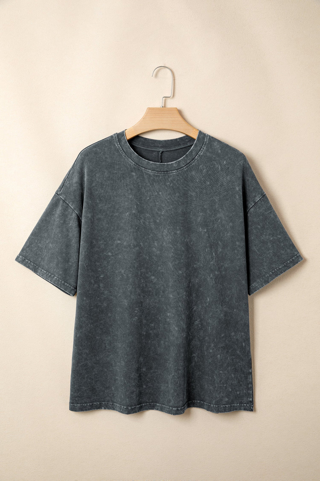Solid Mineral Washed Short Sleeve Oversize Tee