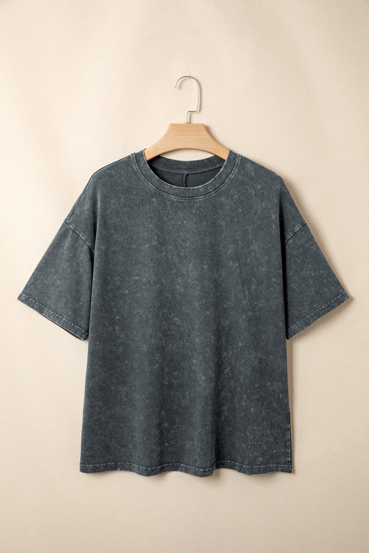 Solid Mineral Washed Short Sleeve Oversize Tee