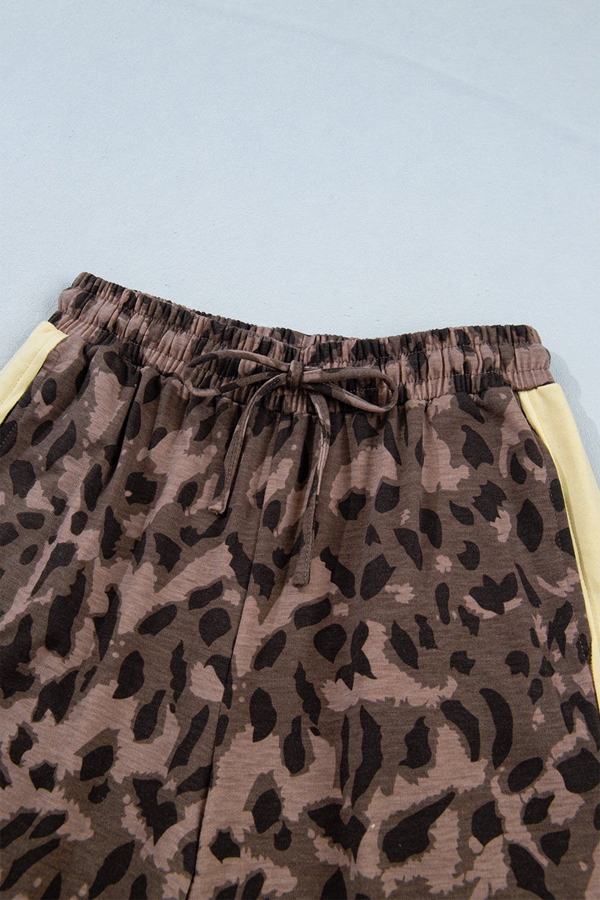 Leopard Colorblock Top & Wide Leg Pants Set