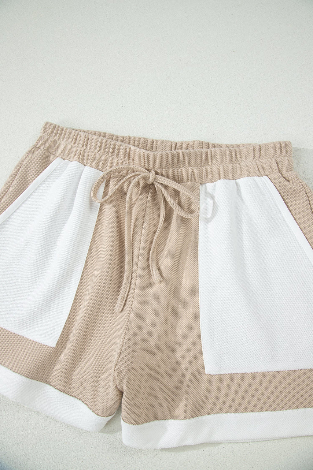Colorblock Raw Edge Oversize Tee & Shorts Set