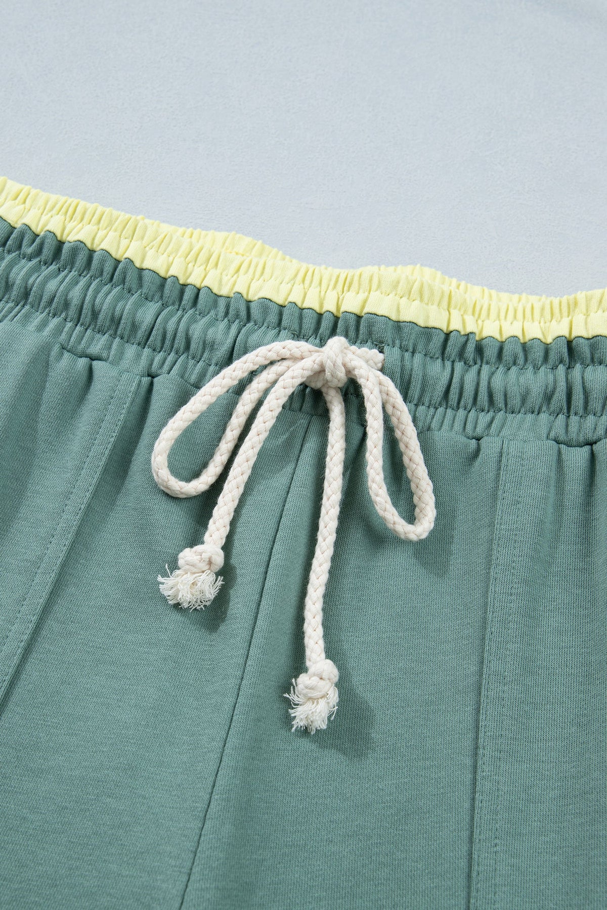 Colorblock Flower Patchwork Drawstring Wide Leg Pants