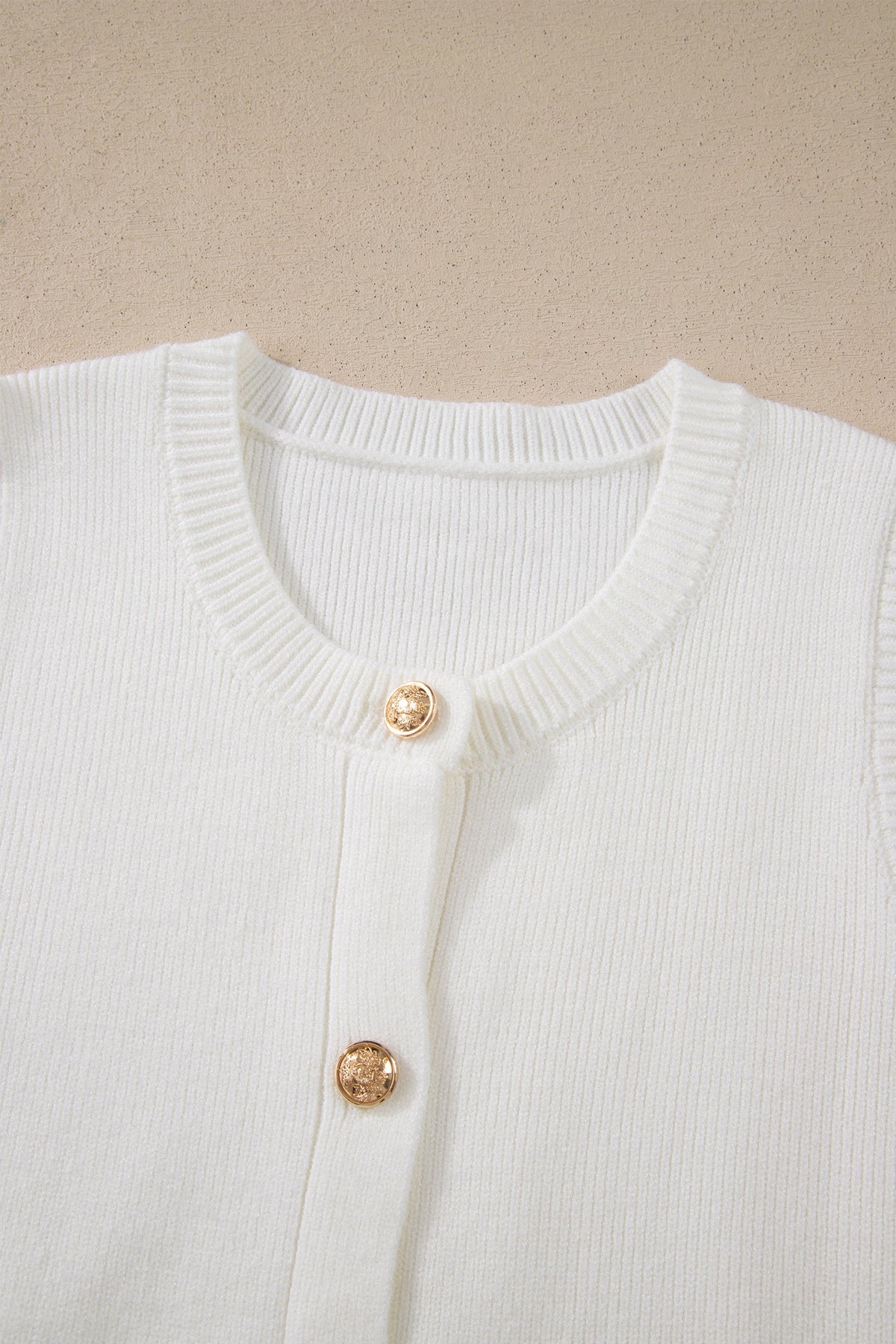 Solid Knit Sleeveless Button Front Pocketed Sweater