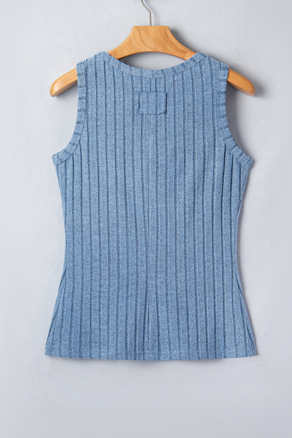 Solid Ribbed Knit Mineral Wash Tank Top