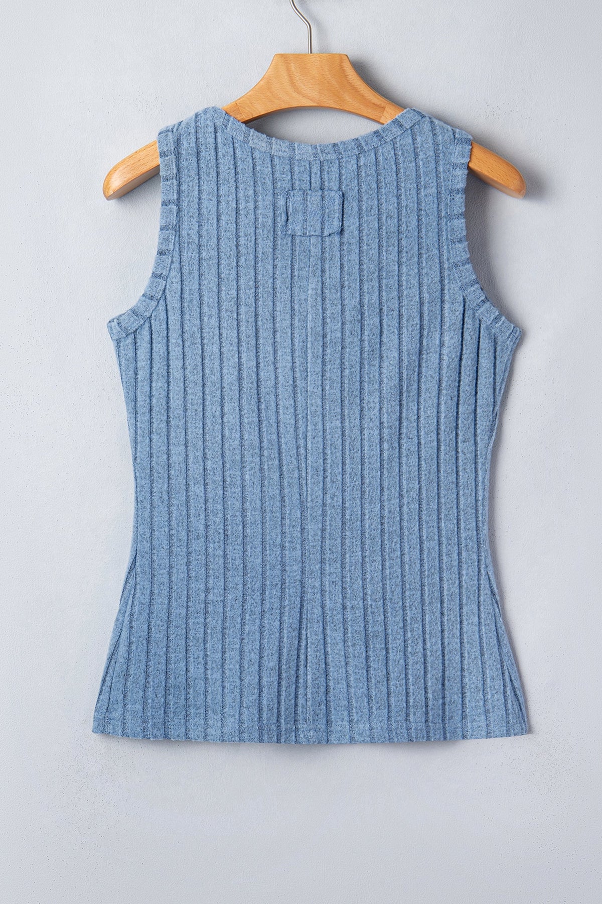 Solid Ribbed Knit Mineral Wash Tank Top