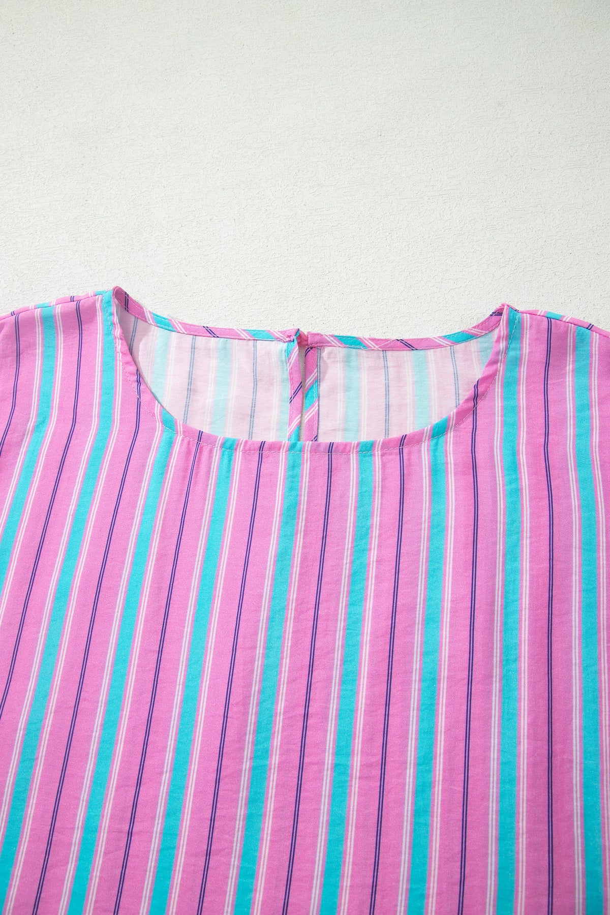Stripe Dolman Short Sleeve Blouse & Short Set
