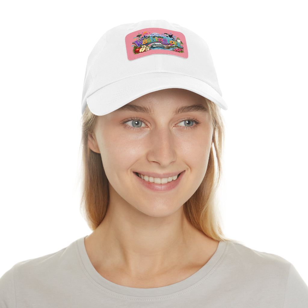 Washington State patch hat | leather rectangle dad hat