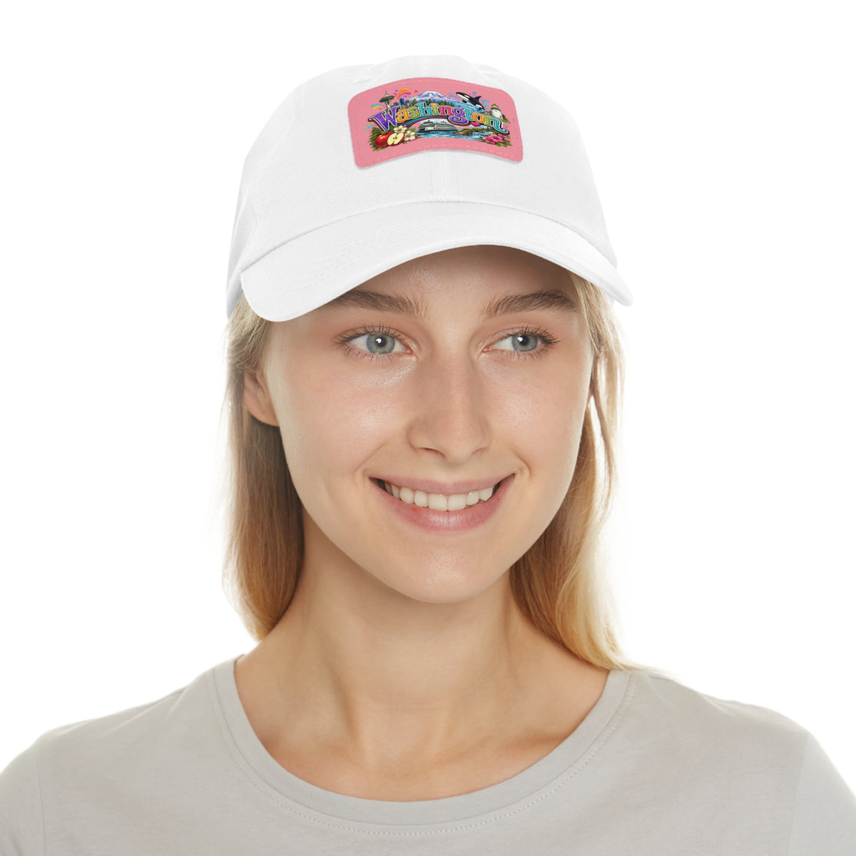 Washington State patch hat | leather rectangle dad hat