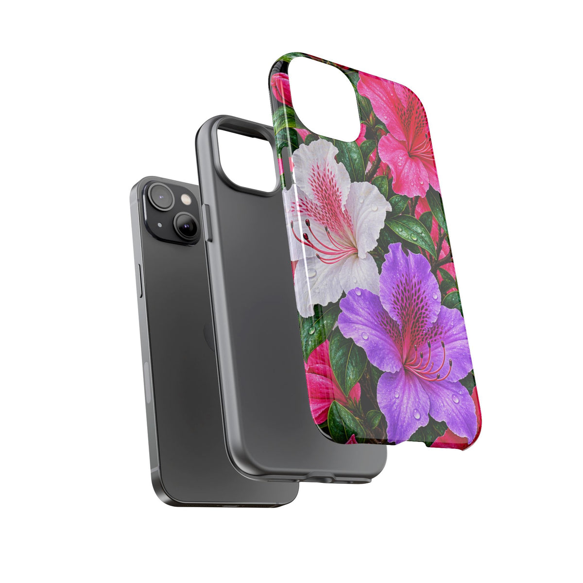 Floral Azalea Phone Case — Vibrant Pink & Purple Blossom Protection