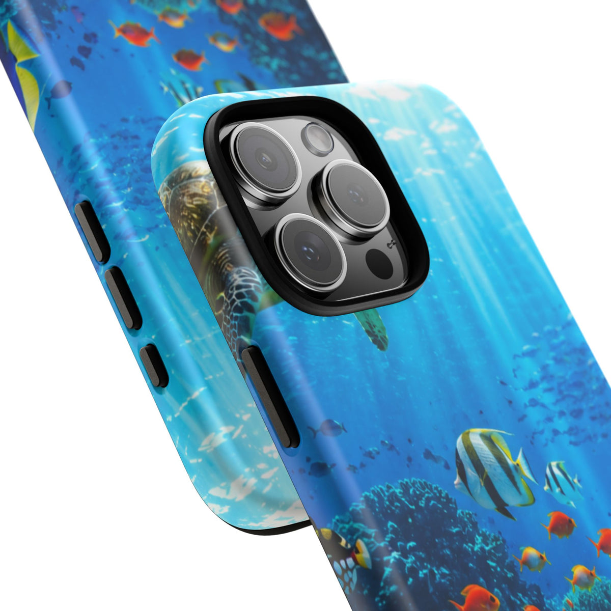 Underwater Ocean Life Tough Phone Case — Coral Reef & Sea Turtle Protective Cover