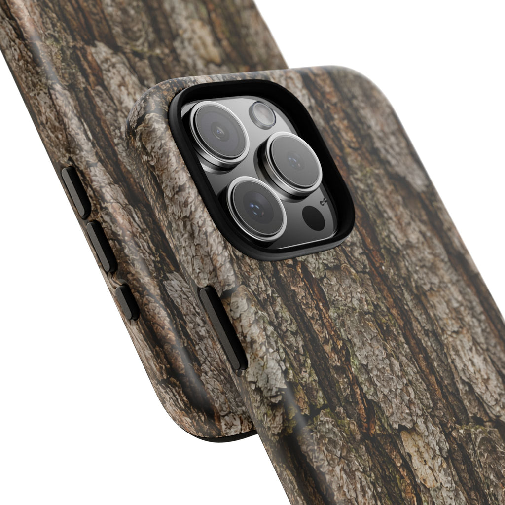 Bark Texture Phone Case - Rugged Woodland Camouflage for Nature Lovers