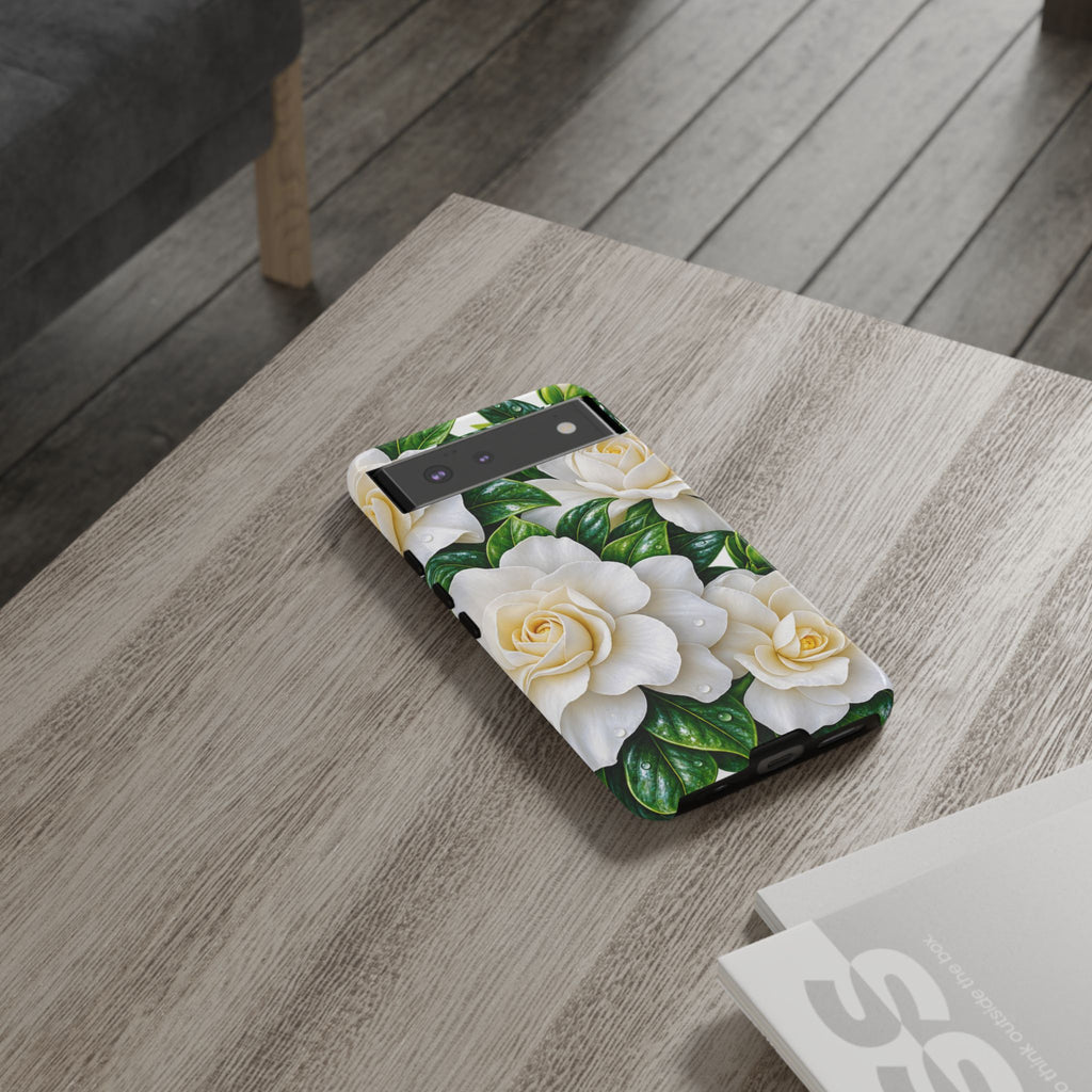 Floral Camellia Tough Case — White Gardenia Phone Cover