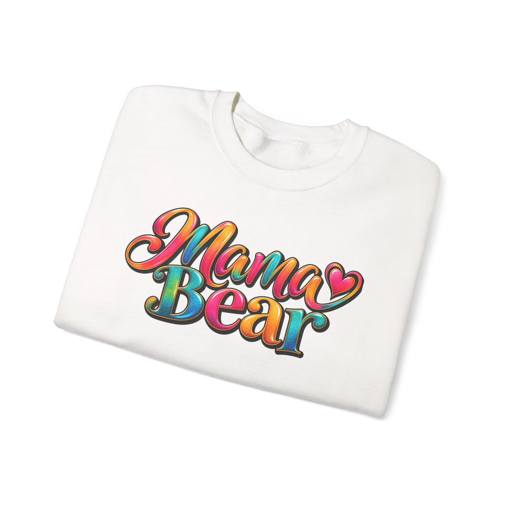 Mama Bear Crewneck Sweatshirt – Colorful Retro Mom Graphic