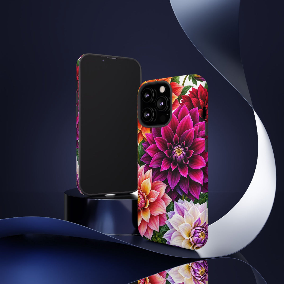 Floral Dahlia Tough Phone Case — Vibrant Protective Floral Phone Cover