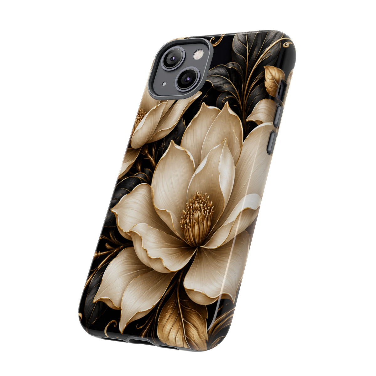 Floral Tough Case — Elegant Gold Magnolia Phone Case