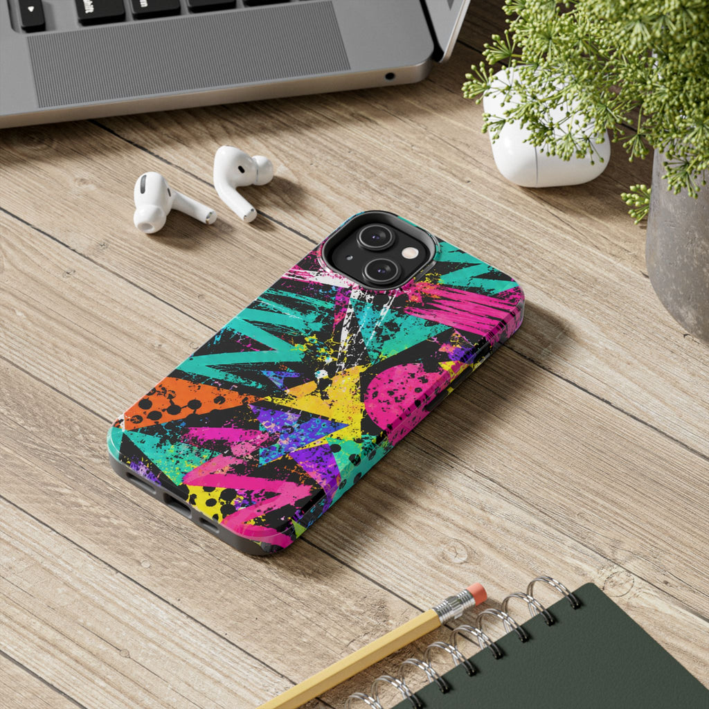 Tough Phone Case — Neon Graffiti Splash Protective Cover