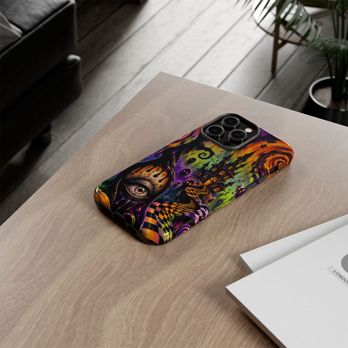 Phone Case — Psychedelic Haunted House Halloween Design