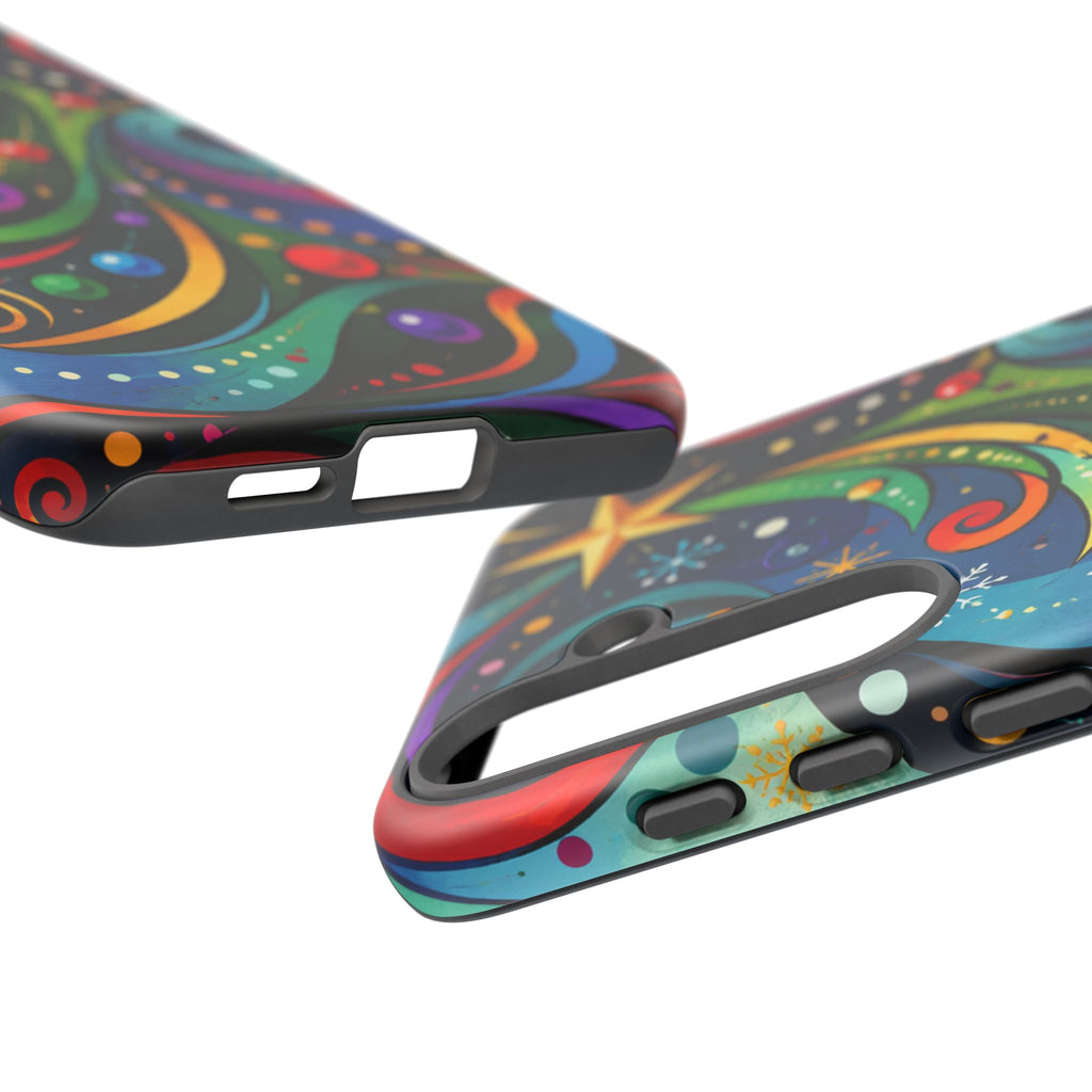 Colorful Swirl Christmas Tree Tough Phone Case