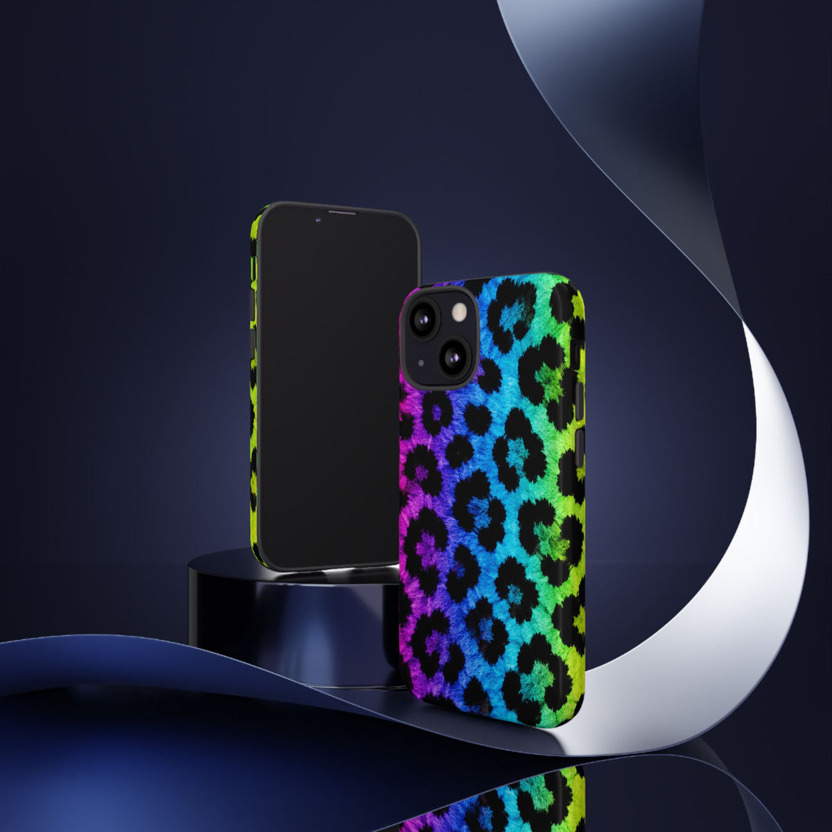 Neon Rainbow Leopard Tough Case – Colorful Animal Print Phone Cover