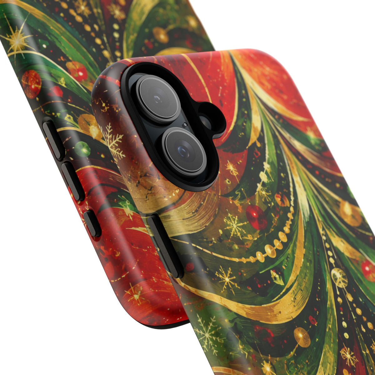 Christmas Tree Tough Phone Case — Festive Red & Green Holiday Phone Cover