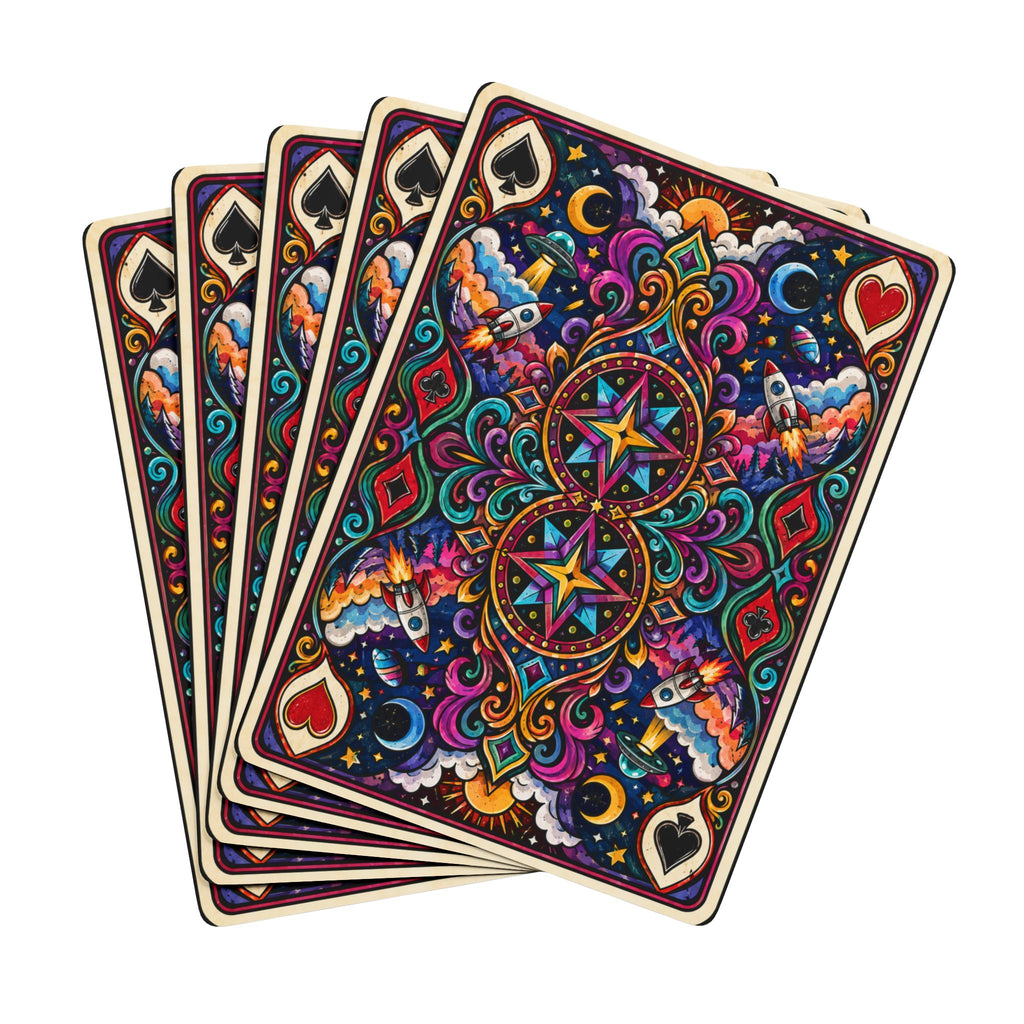 Psychedelic Starback Poker Playing Cards — Colorful Mandala Back Design