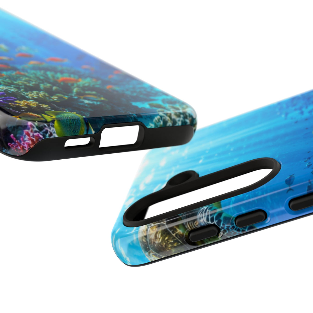 Underwater Ocean Life Tough Phone Case — Coral Reef & Sea Turtle Protective Cover
