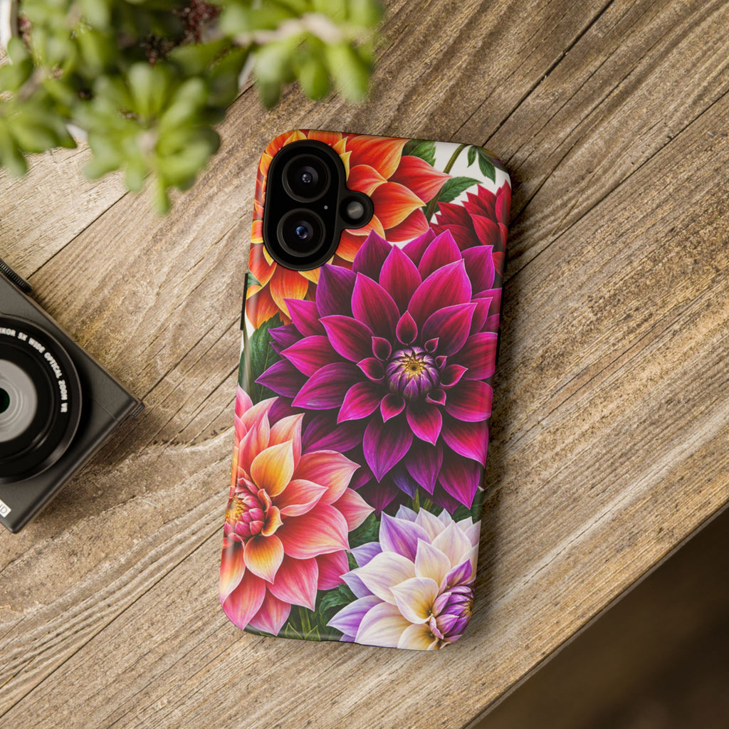 Floral Dahlia Tough Phone Case — Vibrant Protective Floral Phone Cover