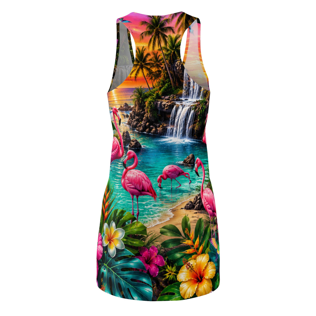 Tropical Flamingo Beach Dress | Racerback