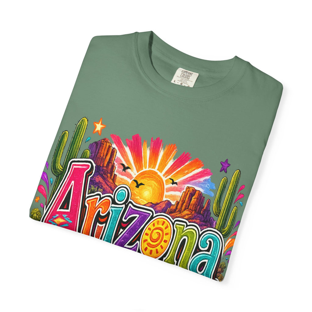 Arizona Desert Sunset T-shirt | Cactus, Saguaro, Floral Scenic Tee