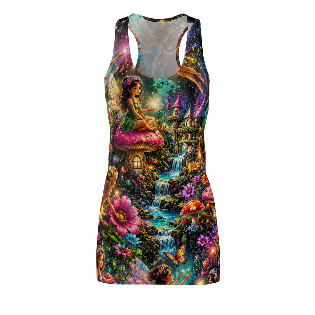 Fairy Garden Racerback Dress — Enchanted Mushroom Cottage AOP