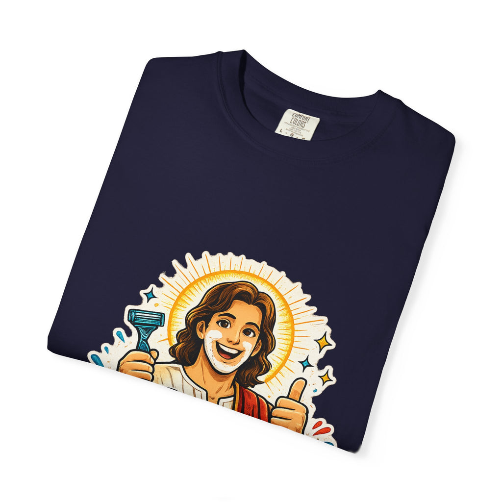 Jesus Shaves T-shirt | Retro Jesus Illustration, Shaving Theme