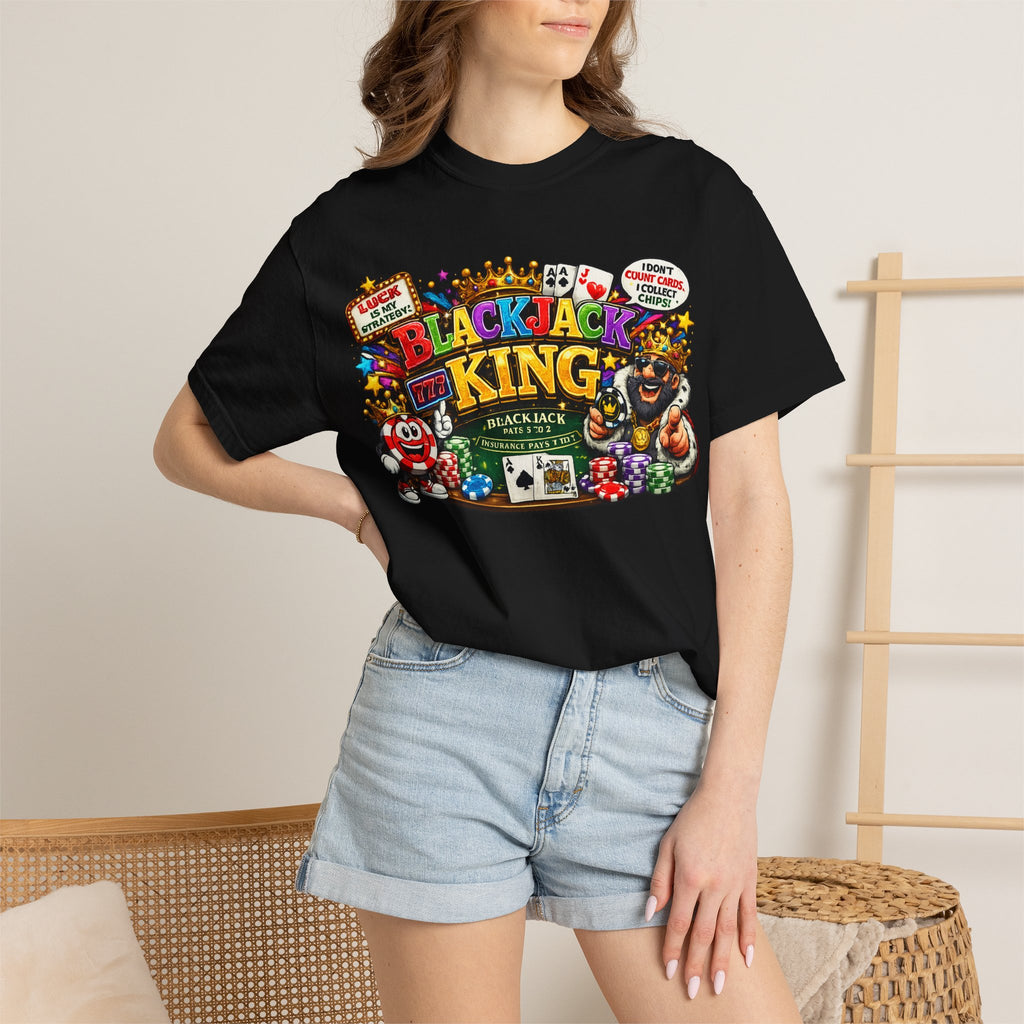 Blackjack King graphic T-shirt | Casino Playing Cards, Chips Design
