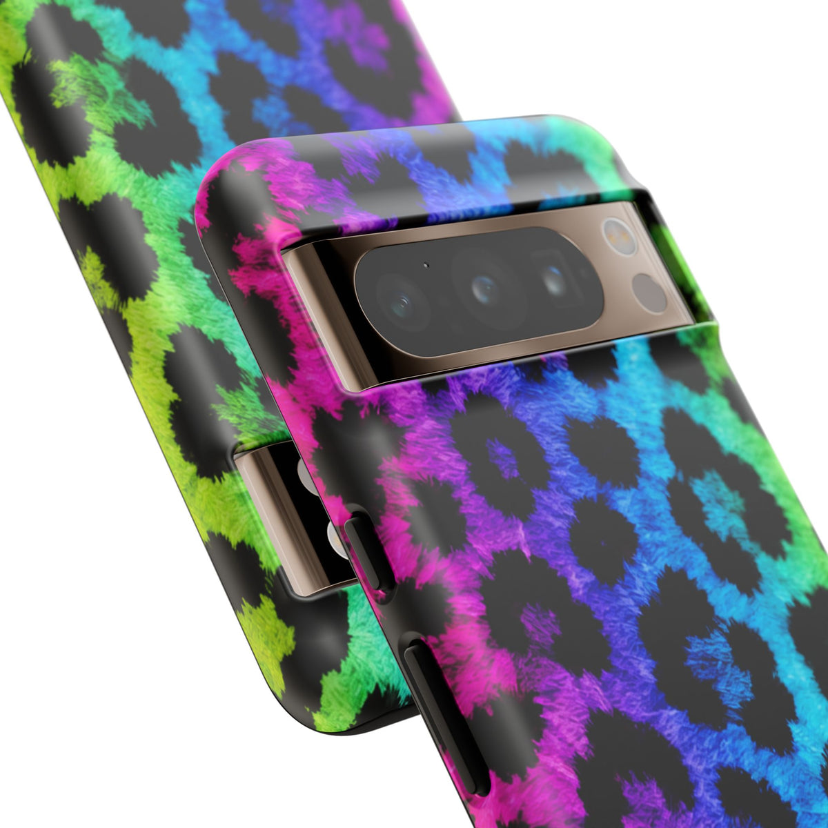 Neon Rainbow Leopard Tough Case – Colorful Animal Print Phone Cover