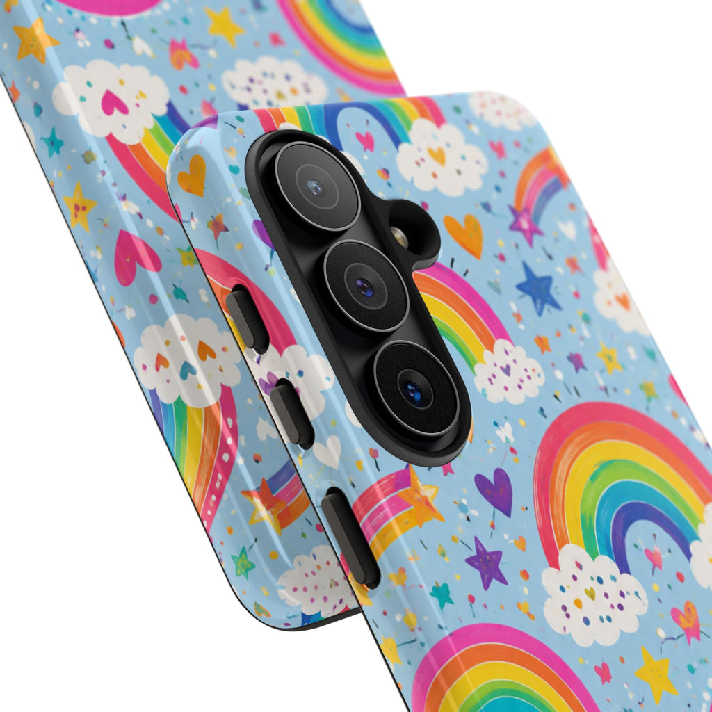 Rainbow Clouds Phone Case — Cute Pastel Rainbow Pattern Tough Case