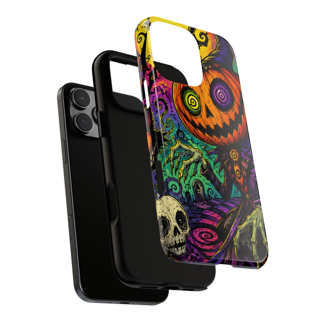 Halloween Pumpkin Skull Phone Case — Psychedelic Jack-o'-Lantern Tough Case