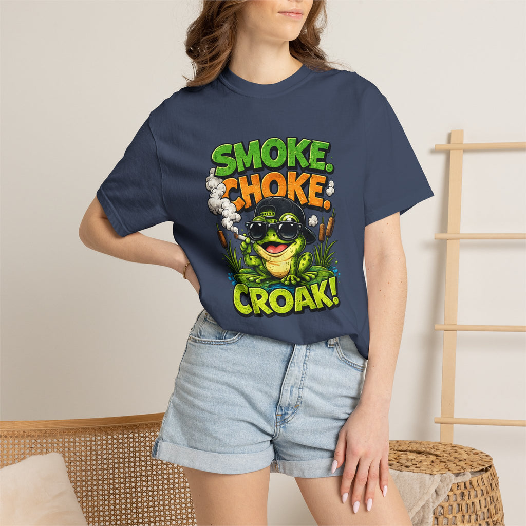 Smoke Choke Croak Frog T-shirt | Graphic Frog Tee