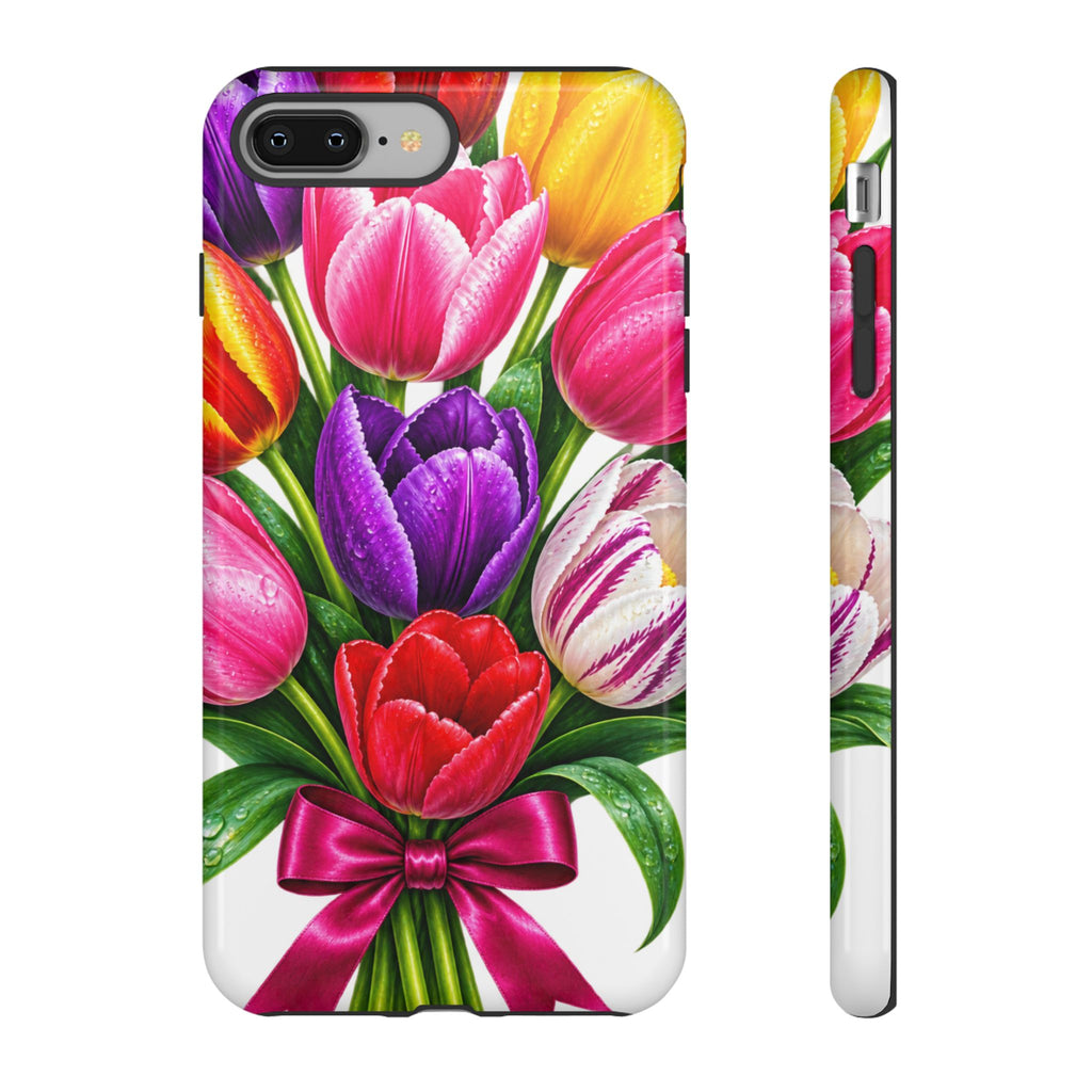 Bright Tulip Bouquet Tough Case | Floral Phone Case, Spring Flowers