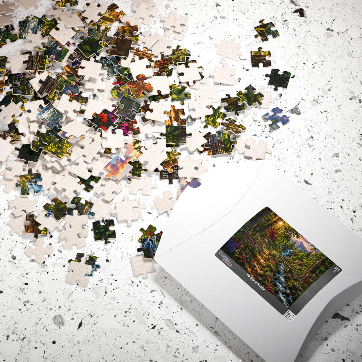 Scenic Forest Waterfall Jigsaw Puzzle — "Nature Touches the Soul" (110–1014 pcs)