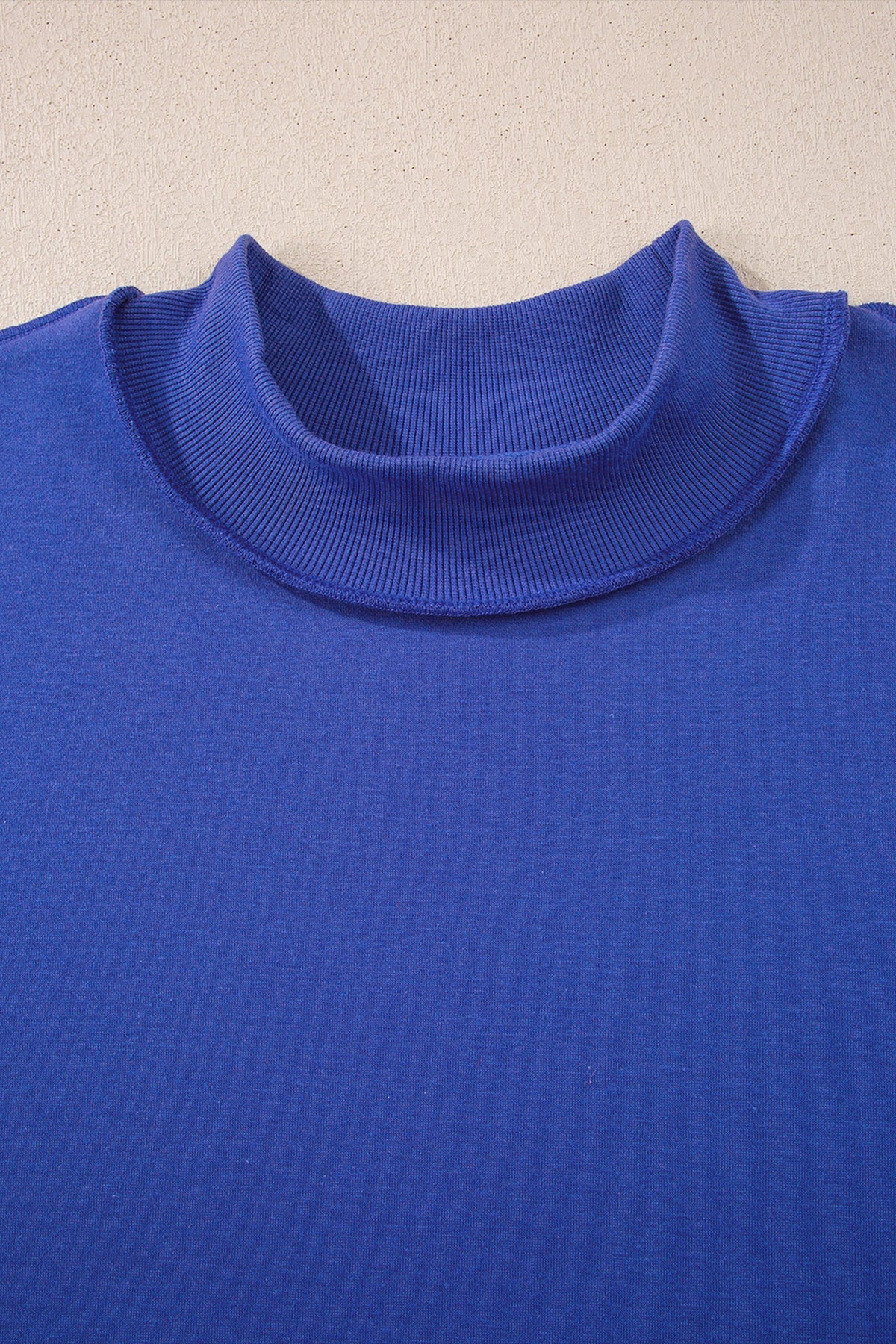 Solid Reversible Mock Neck Oversized Sweatshirt