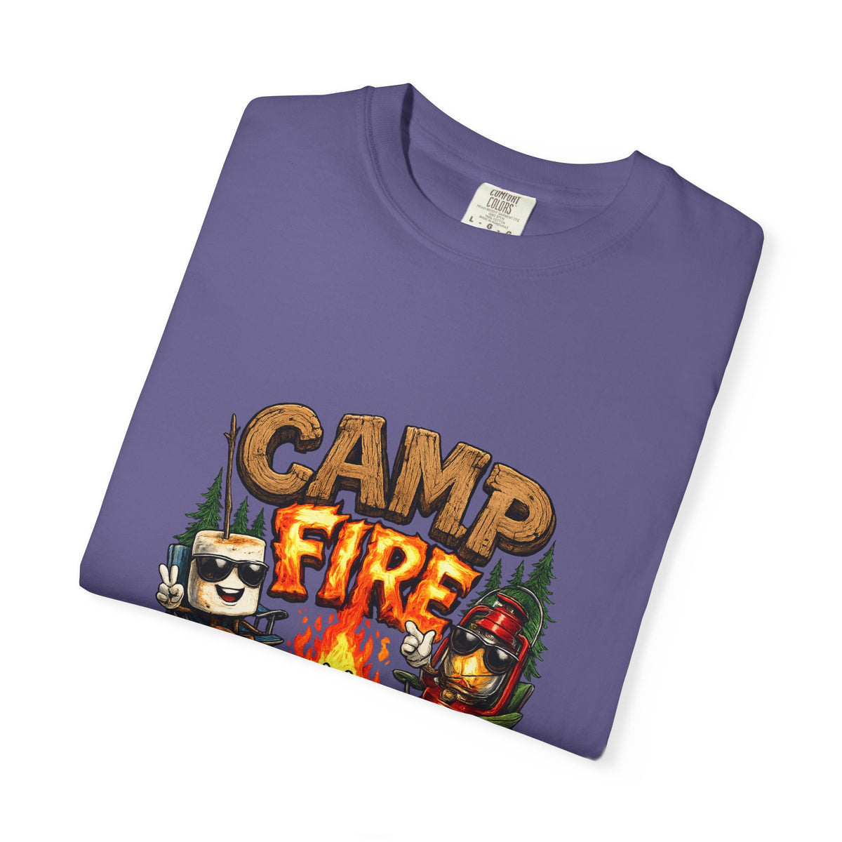 Campfire Gang T-Shirt | Camping Cartoon S'mores Bonfire Design