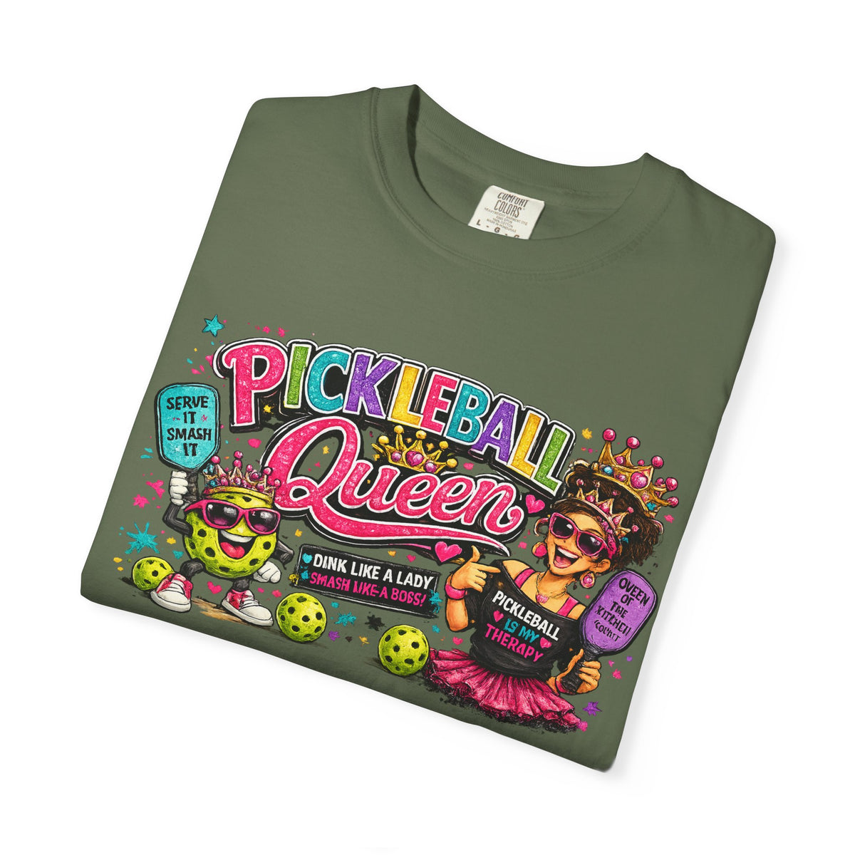 Pickleball Queen T-Shirt | Colorful Pickleball Graphic Tee