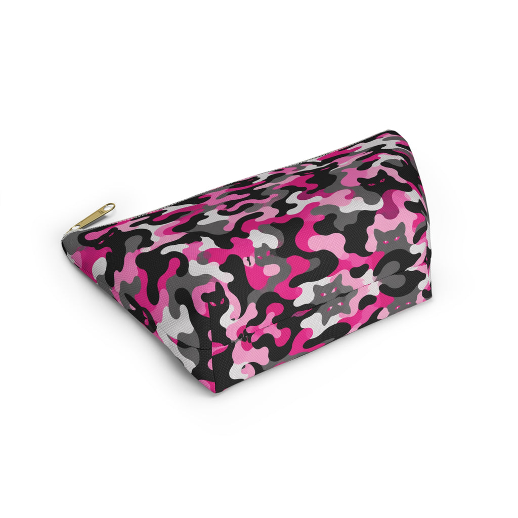 Pink Camouflage Cat Pattern Accessory Pouch