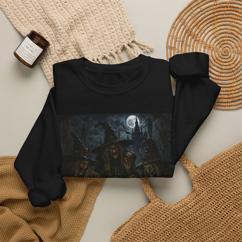 Witches Cauldron Crewneck Sweatshirt — Spooky Halloween Witch Craft Pullover