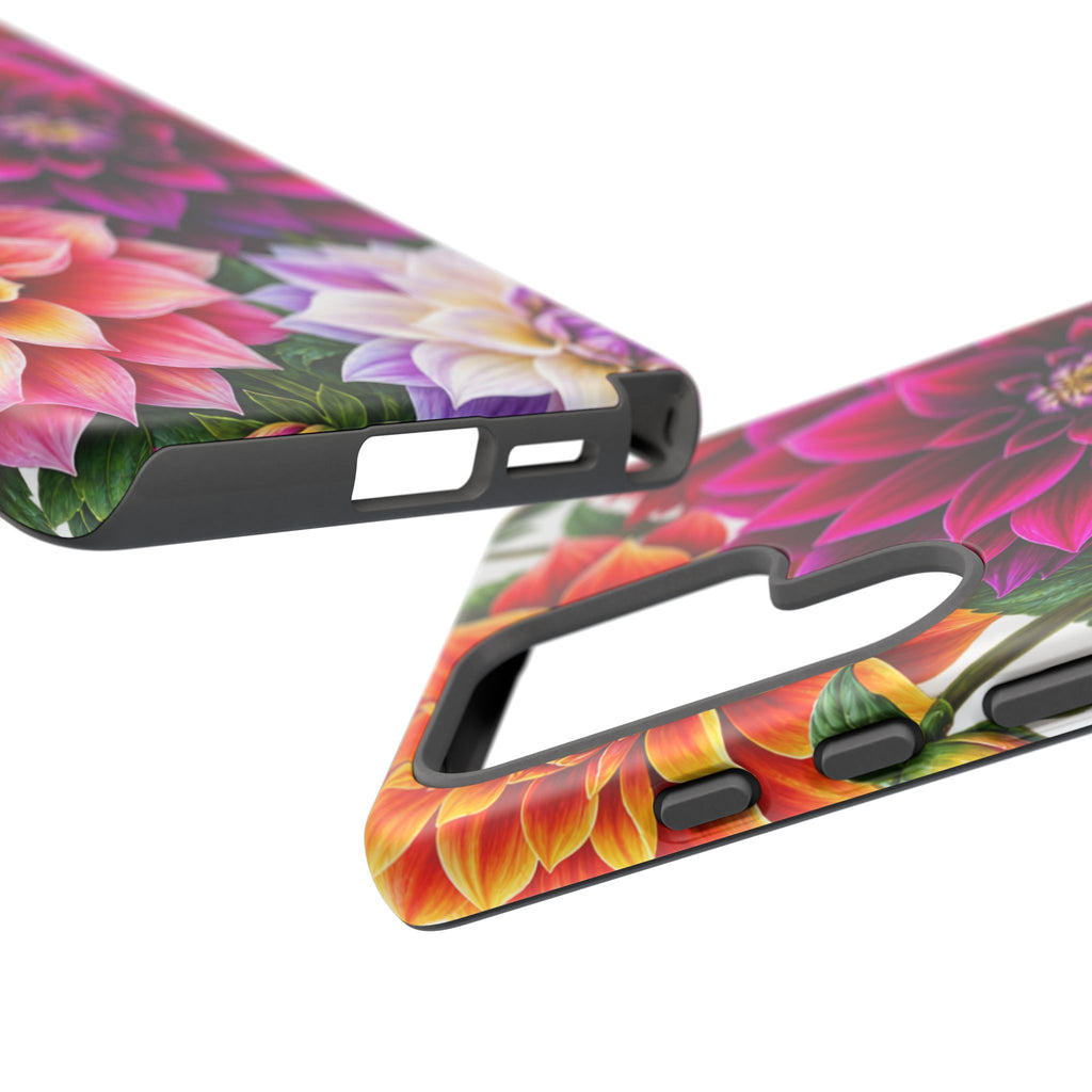 Floral Dahlia Tough Phone Case — Vibrant Protective Floral Phone Cover