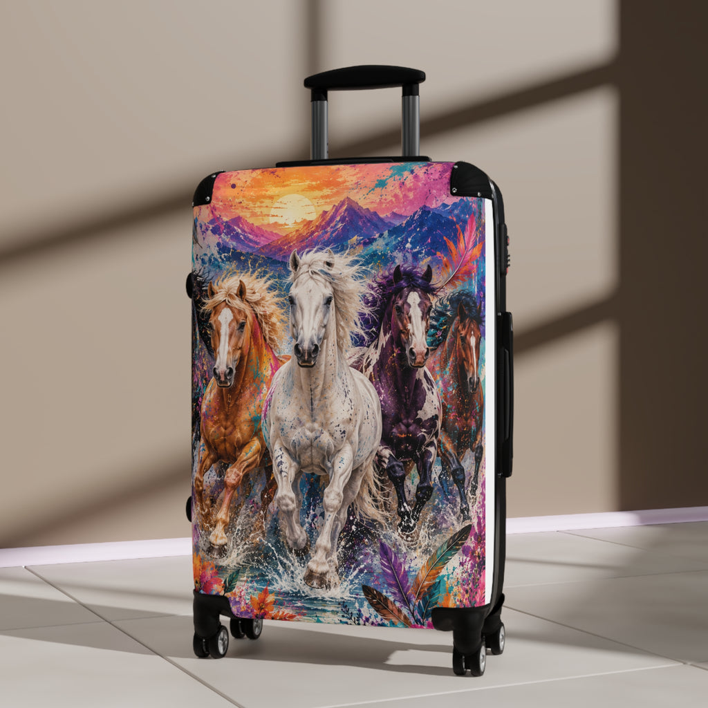 Running Wild Horse Suitcase – Colorful Galloping Horses Carry-On