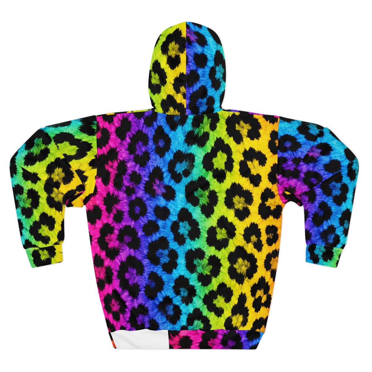 Rainbow Leopard Print Hoodie — Vibrant All-Over-Print Pullover