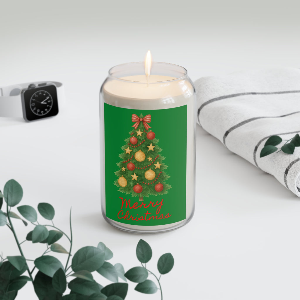 Christmas Tree Soy Candle — Merry Christmas Scented 13.75oz