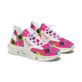 Women’s Mesh Sneakers — Pink Retro Cassette Print Athletic Shoes