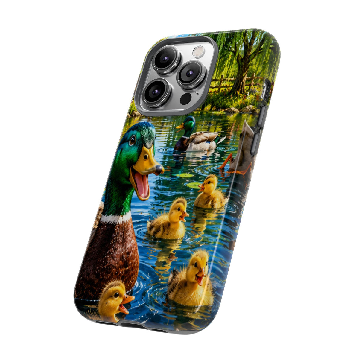 Duck Family Phone Case — Cute Mallard & Ducklings Protective Tough Case