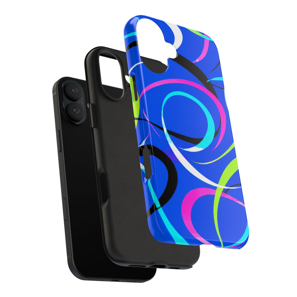 Tough Phone Case — Blue Abstract Swirl Protective Cover
